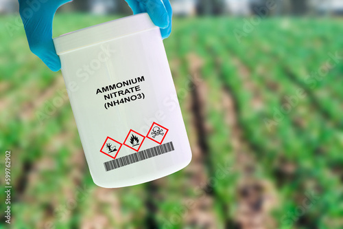  A fertilizer containing nitrogen and used to provide nutrients to plants. photo