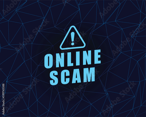 online scam alert background for internet security and safety