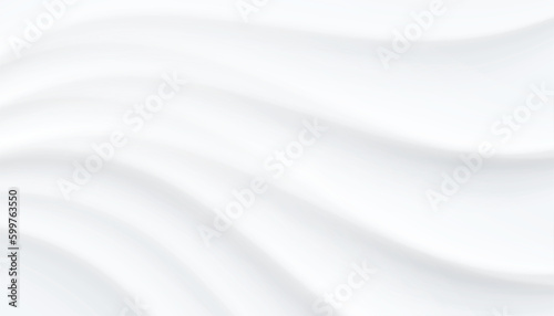 elegant empty wavy layer white banner in neumorphic style