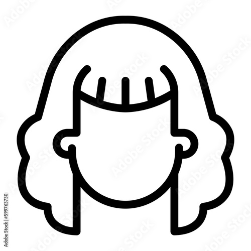 wig line icon