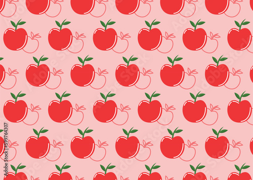 Apple fruit seamless pattern background