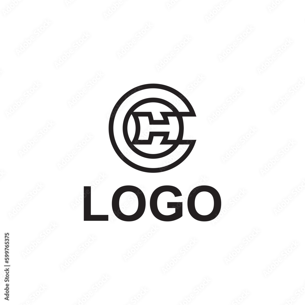 CH and circle logo in line concept design CH and circle logo in line concept design