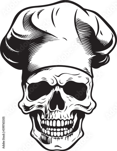 Chef skull vector illustration, SVG