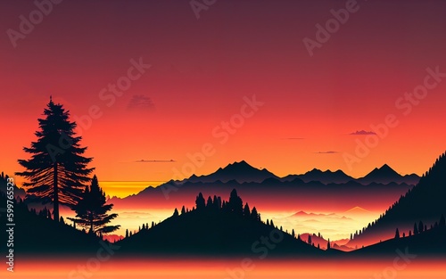 Serene Sunset Over the Mountains © Faisal