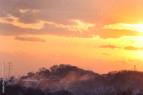 sunset in the mountains