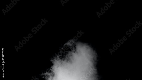 White smoke or fog isolated on black background.