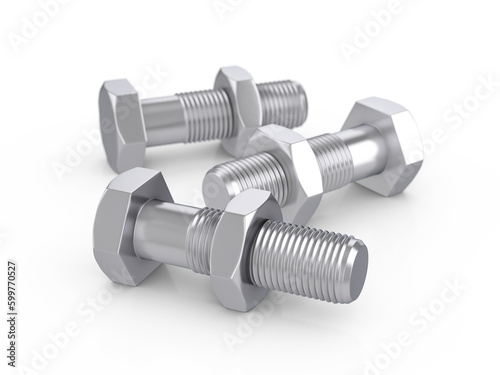 Metal screws and nuts