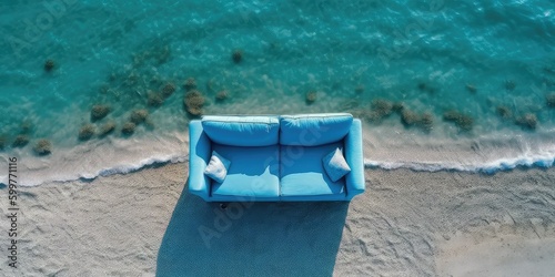 sofa  beach chair with generative ai