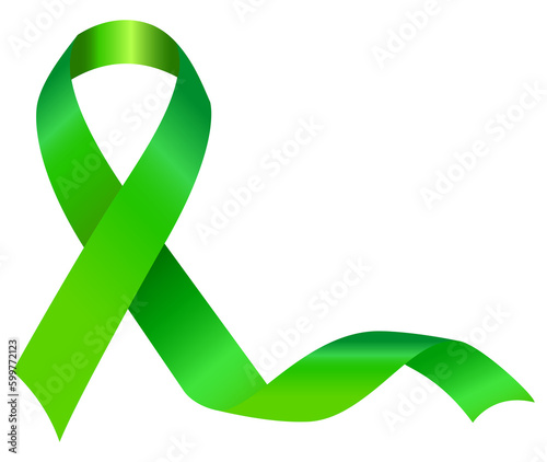 The green ribbon is used to represent bipolar disorder and over 45 other causes including global warming, text-free driving, cerebral palsy, and genocide.