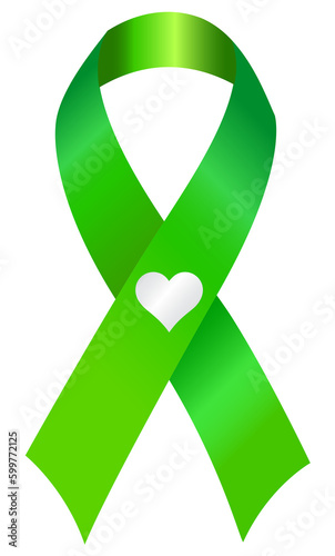 The green ribbon is used to represent bipolar disorder and over 45 other causes including global warming, text-free driving, cerebral palsy, and genocide.