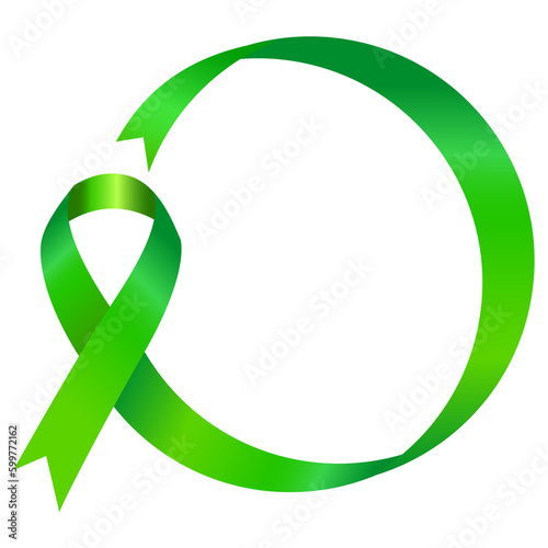 The green ribbon is used to represent bipolar disorder and over 45 other causes including global warming, text-free driving, cerebral palsy, and genocide. photo