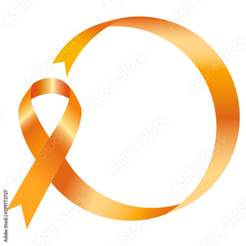 orange awareness ribbon is used to represent ADHD awareness, motorcycle safety, Hunger, leukemia, kidney cancer,gun violence prevention, racial tolerance, cultural diversity and many more.