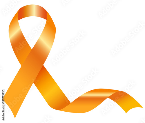 orange awareness ribbon is used to represent ADHD awareness, motorcycle safety, Hunger, leukemia, kidney cancer,gun violence prevention, racial tolerance, cultural diversity and many more.