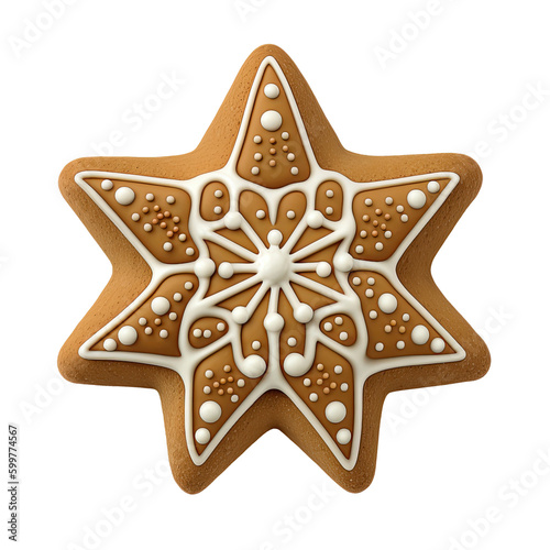 Gingerbread cookie shaped as star  Generative AI
