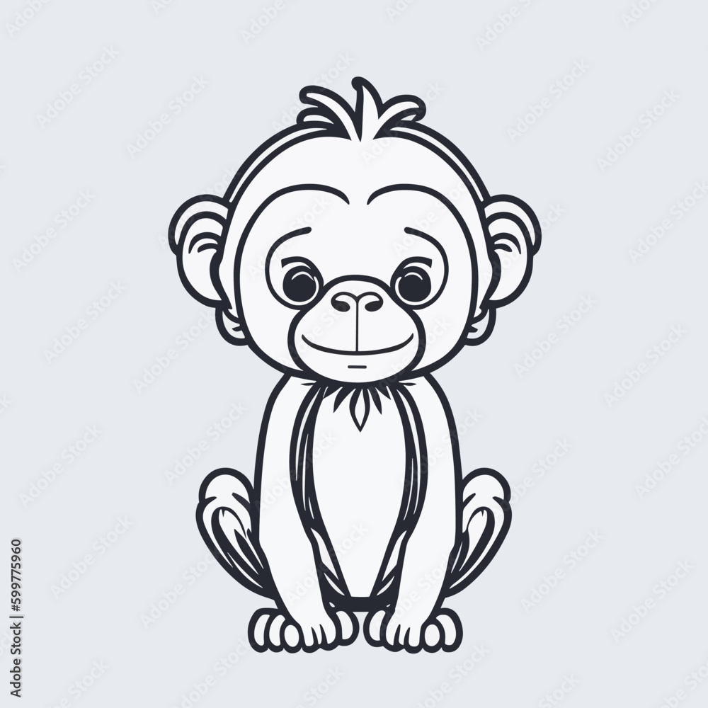 little monkey on a white background