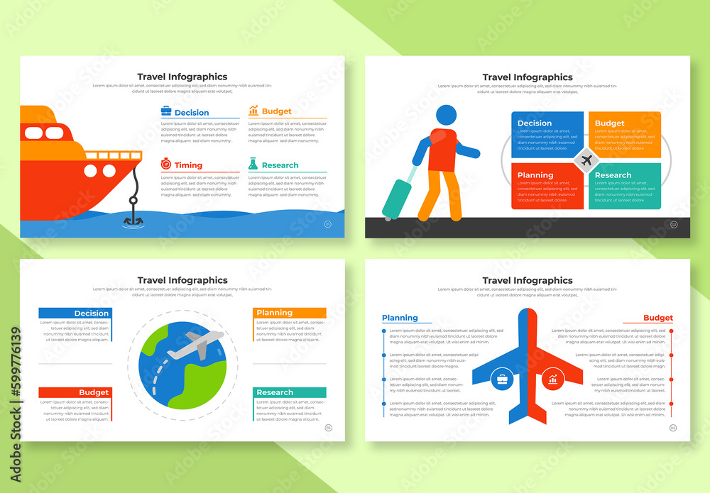 Travel Infographic Presentation Layout Stock Template | Adobe Stock