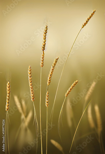 Wheat Spikelets. Add a Touch of Nature to Your Design generative ai.
