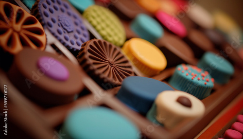 Colorful Chocolates Generative ai