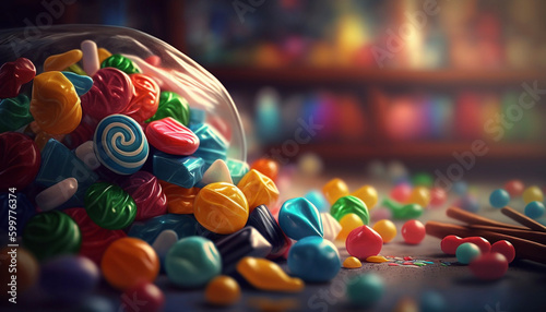 Colorful sweets. Generative ai
