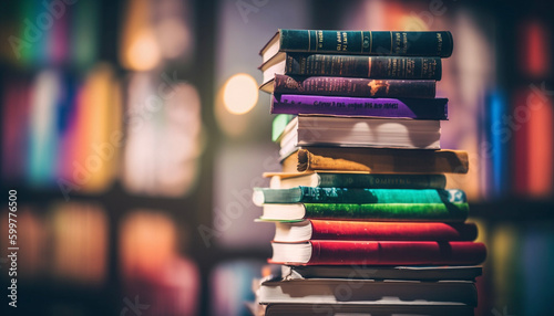 Stack of books Generative ai