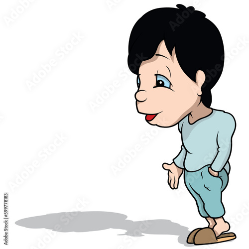 Black-haired Boy in a Pajam...
