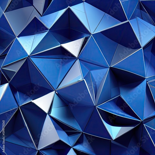 3D rendering of an abstract blue geometric background with a plexus pattern. Perfect for digital technology themes.