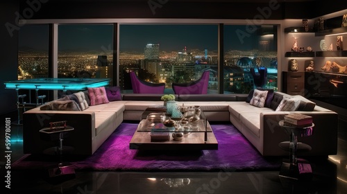 Retro Fusion: A Trendy 80s Living Room with a Modern Twist 3. Generative AI © NormanBalberan