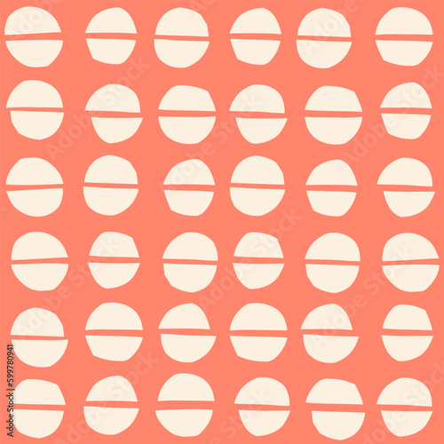 Stylish seamless pattern with hand drawn half circles