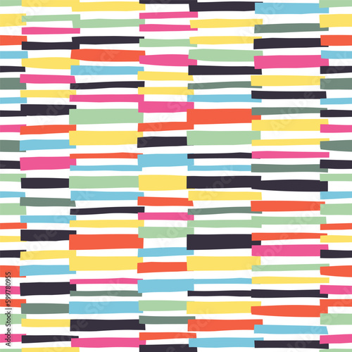 Seamless abstract patten with color strokes