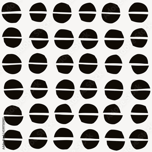 Stylish seamless pattern with hand drawn half circles