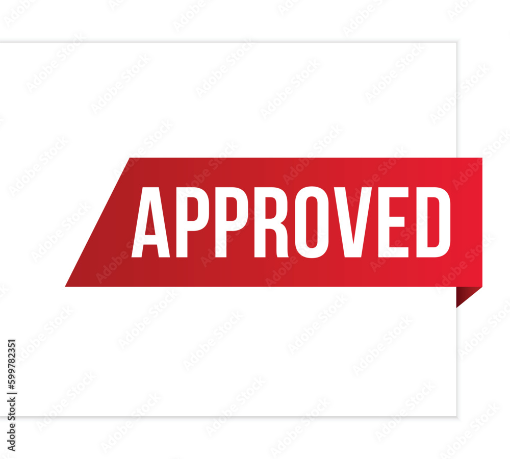 Vector illustration modern Approved banner, Isolated web element.