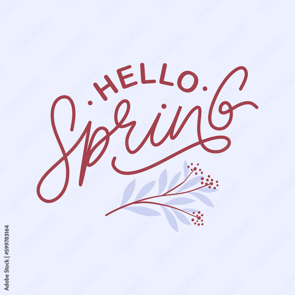 Hello spring typography slogan for fashion t shirt printing, tee graphic design, vector illustration.