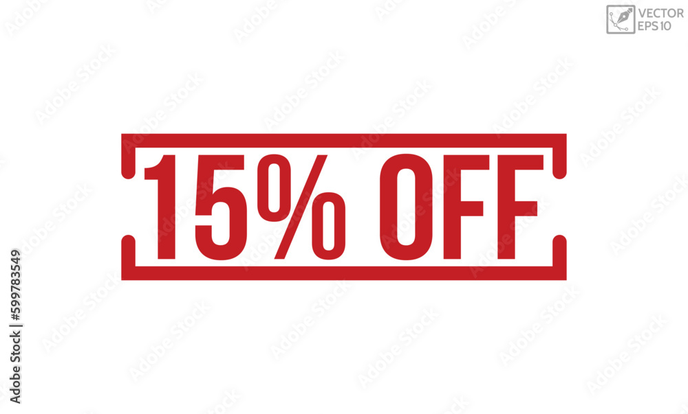 15% Off rubber stamp vector illustration on white background. 15% Off rubber stamp 15% Off rubber stamp vector illustration on white background. 15% Off rubber stamp