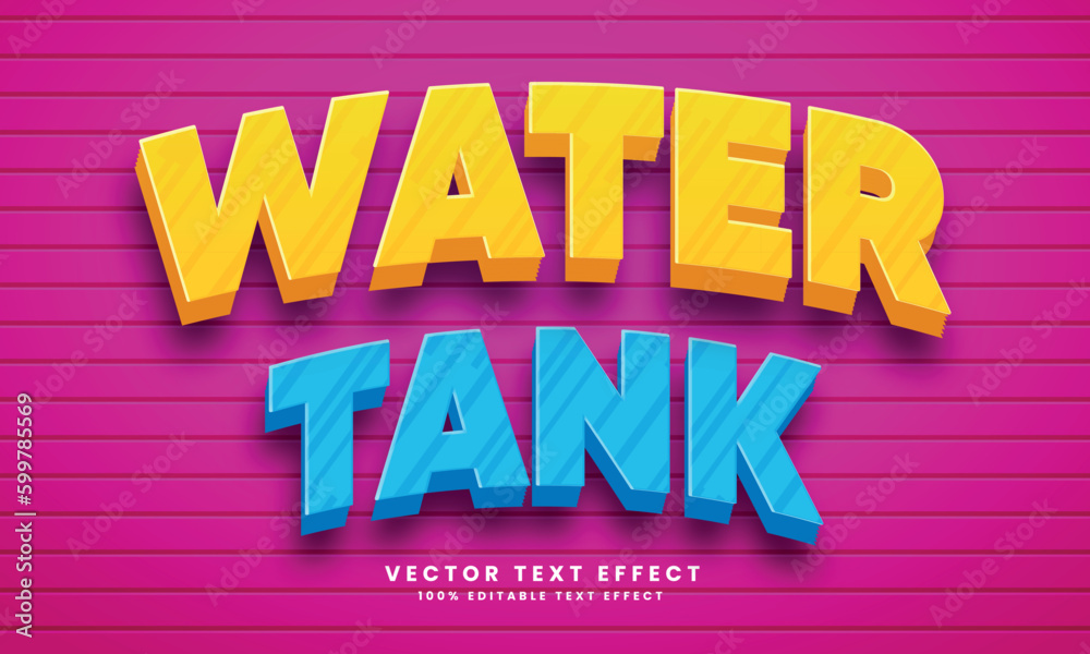 Water Tank 3d Vector editable text effect with background