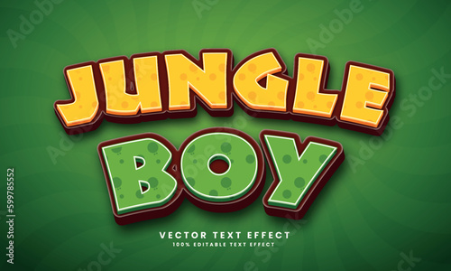Jungle Boy 3d Vector editable text effect with background