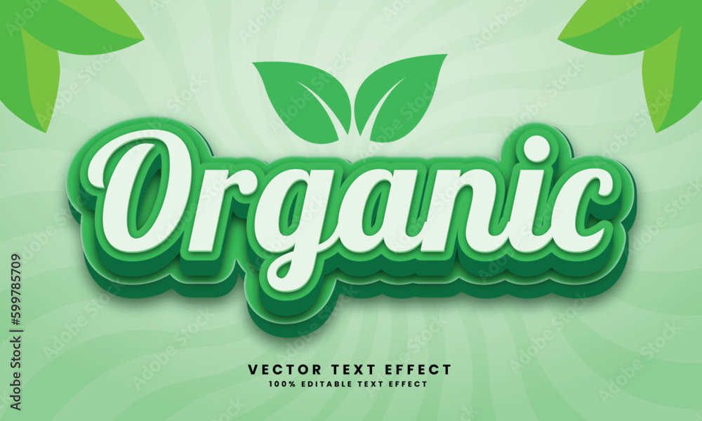 Organic 3d Vector editable text effect with background