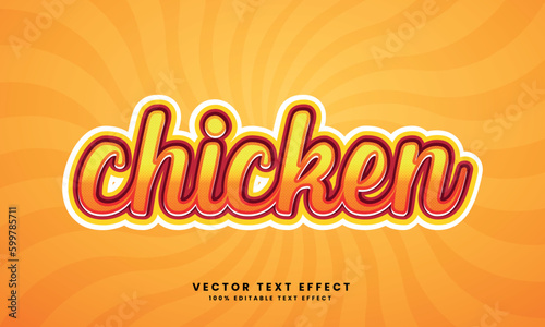 Chicken 3d Vector editable text effect with background