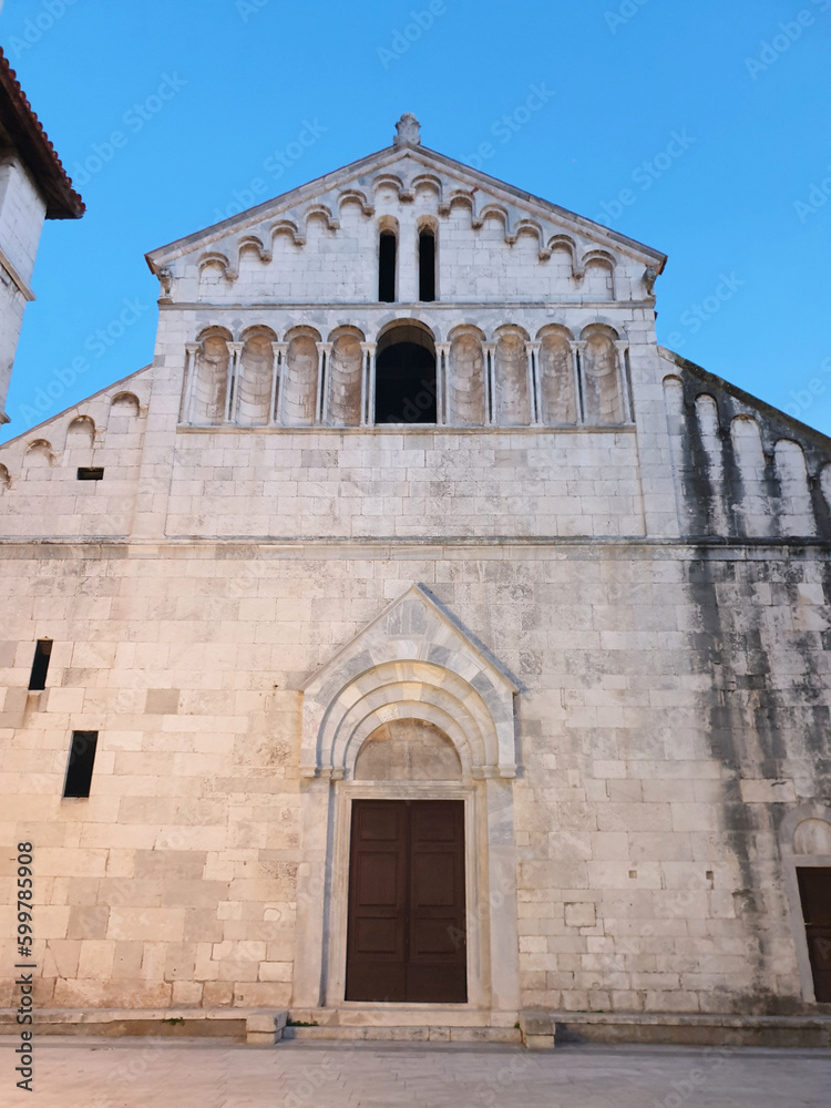 Church of St. Krsevan in Zadar, Croatia against dusk sky