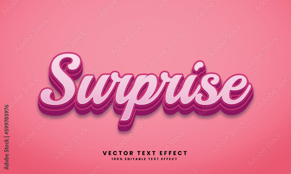 Surprise 3d vector Text Effect Style with Background