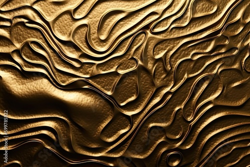  Golden wavy abstract background stok informatika. Generative AI