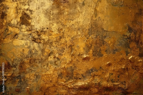 An image of a gold rusty surface. Generative AI