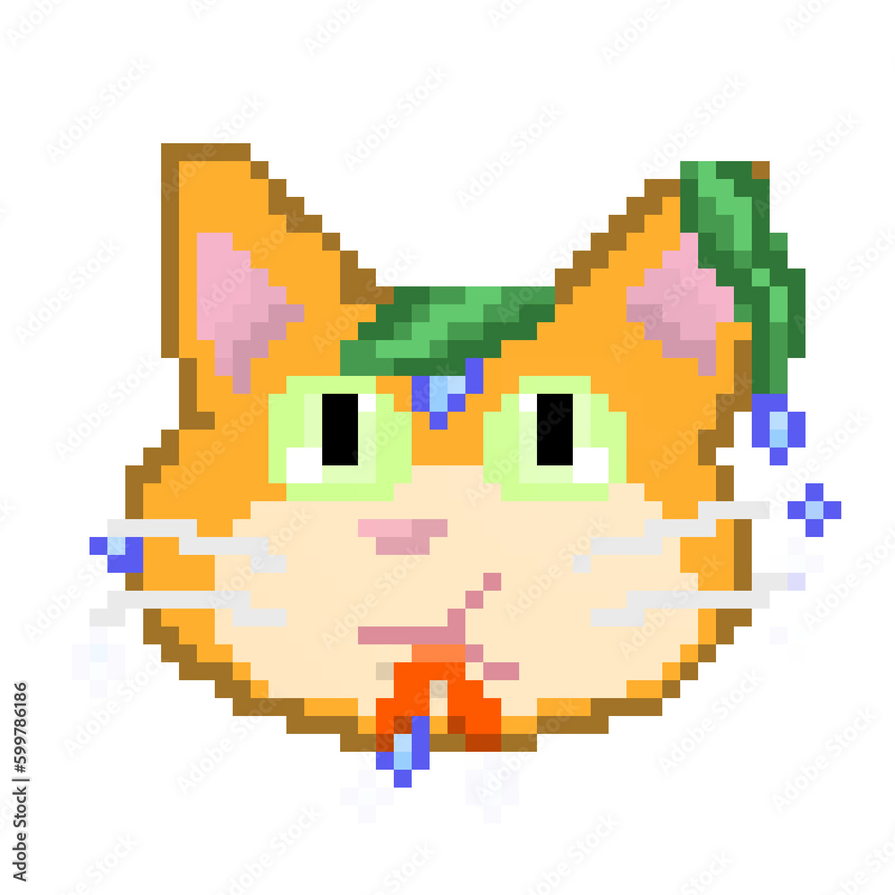 pixel art Naughty cat