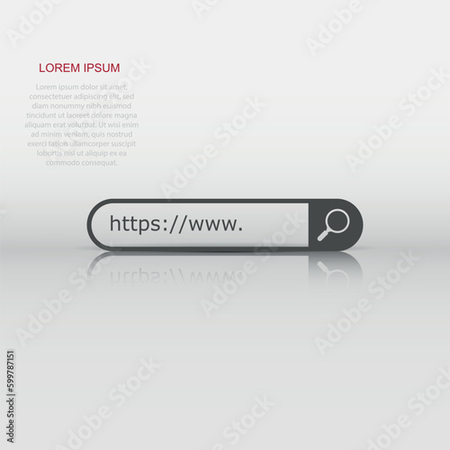Address and navigation bar icon. Vector illustration. Business concept search www http pictogram.