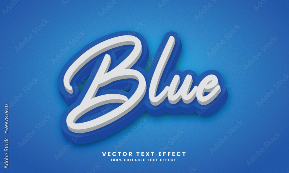 Blue 3d Vector editable text effect with background