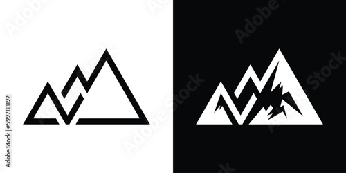 logo design financial invest and mountain icon vector illustration