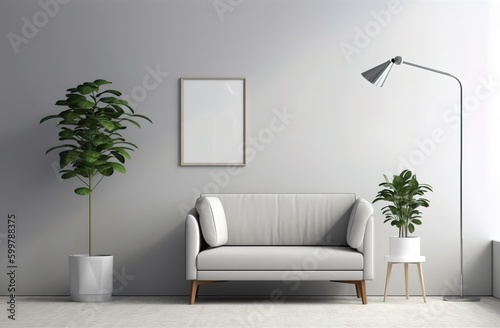 White chairs on flat background  generative ai