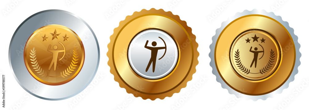 Gold medal archery sport competition championship prize best winner contest award Gold medal archery sport competition championship prize best winner contest award