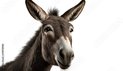 Donkey isolated on transparent background. 3D rendering.