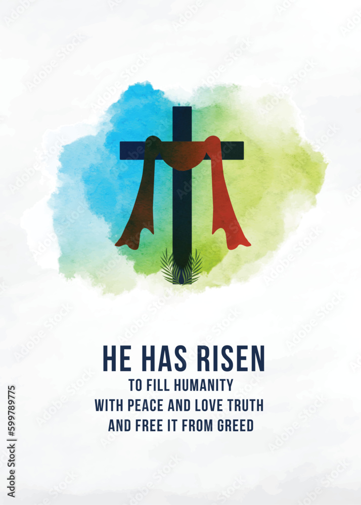 Jesus Christ, He is risen Quotes Wallpaper, Poster Design Template vector de Stock Adobe Stock