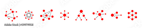 Business network icon set illustration